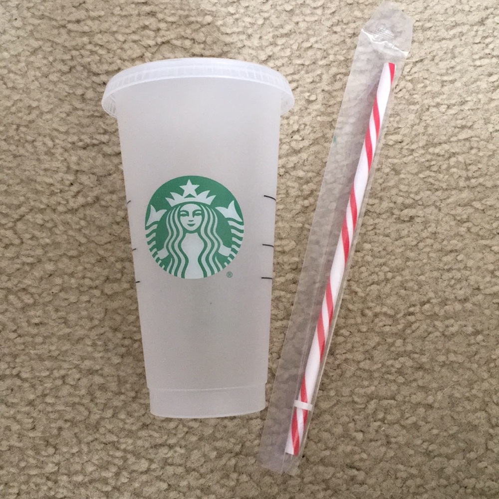 Starbucks cold re-usable cup with straw